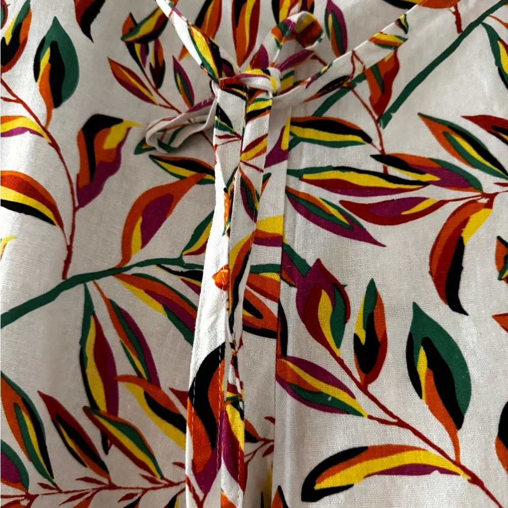 Calligraphie Leaf Print wiWooden Beads Pants - Picture 12 of 12